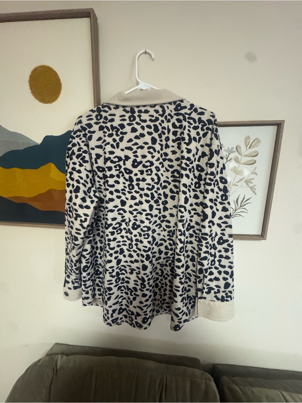 Leopard Print Shacket Jacket in Beige and Black - Women's - Picture 3 of 3